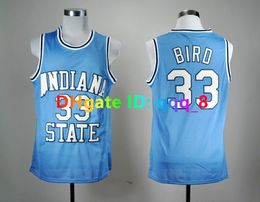 Larry Bird Indiana State Sycamores College Basketball Jersey Blue Size S-XXL