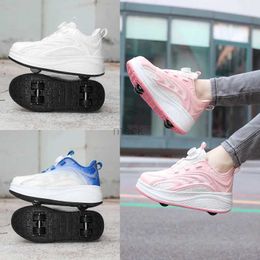 Athletic Outdoor New Trendy Children Outdoor Inline Skates Shoes Pink Blue Kid Sport Athletic Roller Skates Sneakers for Boy Girl F2303 240407