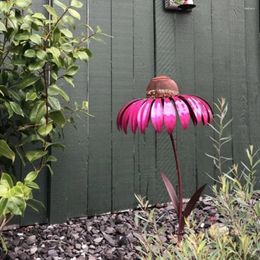 Other Bird Supplies Feeder Container Metal Flower Shaped Garden Decoration Coneflower With Stand Est Bottle Outdoor 2024