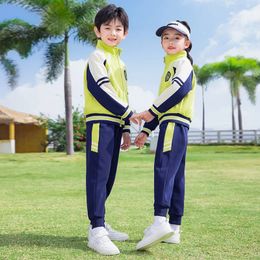 2024 design children clothes school uniform suit kindergarten kids sports wear set track suits for boys girls y240328