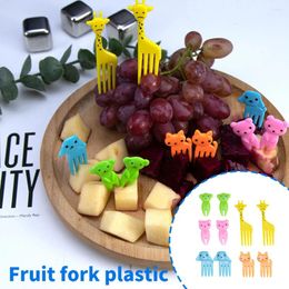 Forks 10 Pcs Animals Picks Kids Fun Lunch Box Decor Reusable Toothpicks Party Decoration For Fruit Dessert Giraffe