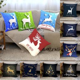 Pillow Decoration Christmas Case Multiple Pieces Free Collocation Elk Peach Velvet Printed Sofa Cover Home Decorative Fas