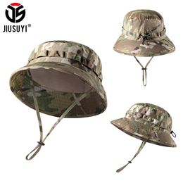 Camouflage Boonie Hat Men Tactical Army Military Panama Hunting Fishing Outdoor Bucket Hats Foldable Fisherman Nepalese Sun Caps 240325