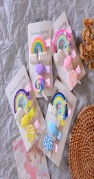 3pcsset Candy Cloud Lollipop Hair Side Clips For Girls Cute Rainbow Hair Barrettes Hairbows Fashion Children Accessories19762739