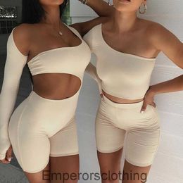 2023 womens new spring long-sleeved sexy cut-out sports jumpsuit