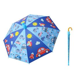 Rain Gear Ice Cream Handle Waterproof Case Cartoon Childrens Umbrella Matic Vinyl Sunblock With Long Drop Delivery Baby, Kids Maternit Dhyc2