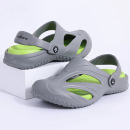 Bebealy Womens Flat Sandals Men Holes Beach Summer EVA Garden Shoes Couple Casual Cloud Slippers With Arch Support 240328