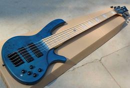5 Strings Blue Electric Bass Guitar with Dendritic VeneerMaple FingerboardActive CircuitCan be Customised As Request3329545