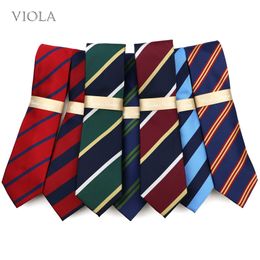 Neck Ties 29 Colour striped tie 7cm polyester mens red blue green navy blue collar set casual formal daily tie high-quality gift accessoriesC240407