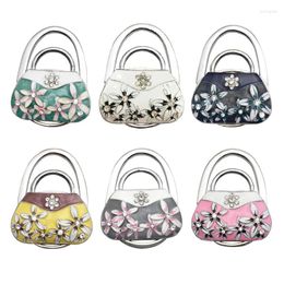 Hooks 1PC Diamond Flower Bag Shape Foldable Purse Handbag Table DeskHolder Side Hook Folding Women Organiser