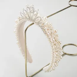 Hair Clips Niche Light Luxury Bridal Band For Female Korean High-end White Pearl Princess Crown With High Head Accessories