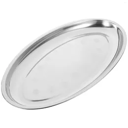 Plates Rice Flour Plate Breakfast Tray Metal Serving Platters Stainless Steel Practical Pastry