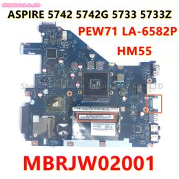 Motherboard PEW71 LA6582P For Acer ASPIRE 5742 5742G 5733 5733Z Laptop Motherboard DDR3 HM55 MBRJW02001 MB.RJW02.001 Mainboard 100% Tested