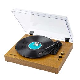 Turntables Vinyl Records LP Turntable Retro Record Player Builtin Speakers Vintage Gramophone 3Speed BT5.0 AUXin Lineout RCA Output
