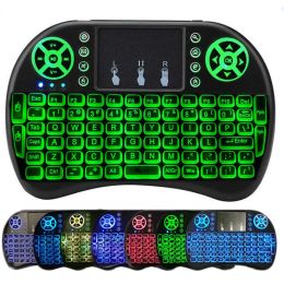 Wireless Mini i8 Keyboard Backlit Backlight Remote Control For Android TV Box Touch Pad English Spanish French ZZ