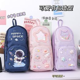 Ny handväska blyertsväska för flickor stor kapacitet stationer på väskan junior high school blyertsväska för grundskolestudenter stationer box vertikal