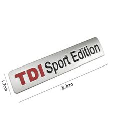 Metal Red TDI Sport Edition Logo Turbo Car Letter Sticker Emblem Chrome Badge Decals for VW POLO GOLF CC TT JETTA GTI TOUAREG3762347