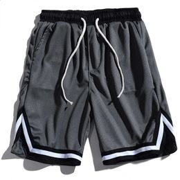 Summer Basketball Shorts Men Stripe Jogger Shorts Casual Running Short Pants Men Sports Baggy Loose Sweat Pants Pocket Youth 240401