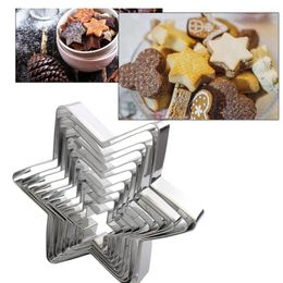 Baking Moulds 10pcs Six-pointed Star Cake Decorating Molds Biscuit Cookie Cutter 3D Stars Fondant Decor Supplies Birthday Party