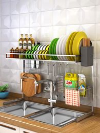 Kitchen Storage 304 Stainless Steel Shelf Rack Drying Drain Holders Plate Dish Cup Soap Bathroom Org