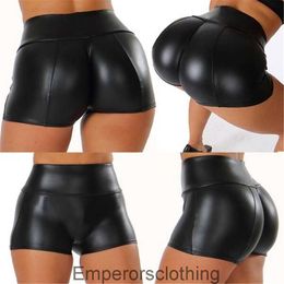 New product lifting buttocks peach buttocks leather shorts PU leather pants womens fun nightclub hot pants