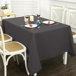 Table Cloth High-end Thickened Waterproof Western Restaurant Coffee House Solid White Square Tablecloth El Banquet Gray22