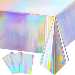 Table Cloth Grease-resistant Tablecloth Colorful Foil Set For Parties Events Shiny Disposable Lasers Rectangle Birthdays
