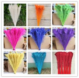 whole 100 PCS dyeing peacock feathers 7080 cm 2832 inches color you choose Wedding centerpiece decor1071393