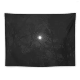 Tapestries Full Moon Through Trees Black And White Tapestry Things To Decorate The Room Decoration Aesthetic Bedroom