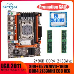 Printers X99 Motherboard Lga 20113 Kit Xeon E5 2670 V3 Cpu Processador and 2*8gb Ddr4 2133mhz Ecc Reg Ram Memory Usb3.0 Sta3.0 M.2 Nvme