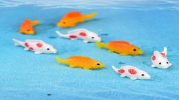 Goldfish Miniature Cute Fish Craft White Gold Fishbowl Waterscape Fairy Garden Accessory Microlandscape Aquarium Decoration DIY M3428836