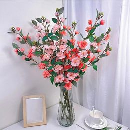 Decorative Flowers 90cm Artificial With Leaves Simulation Camellia Long Branch Fake Plants Flower Arrangement Wedding Home Garden Decor