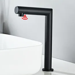 Bathroom Sink Faucets MTTUZK Brass Simplicity Deck Mounted Blunt Angle Automatic Sensor Faucet Basin Touchless Infrared Cold Taps