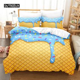 Ice Cream Bedding Set Duvet Cover Set 3d Bedding Digital Printing Bed Linen Queen Size Bedding Set Fashion Design 240329