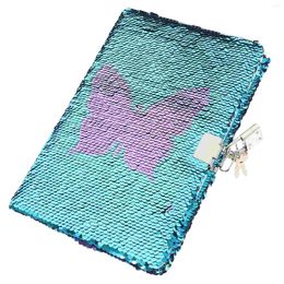 Notebook Lock Sequin Journal Student Kids Students Stationery Lockable Sparkly Mermaid