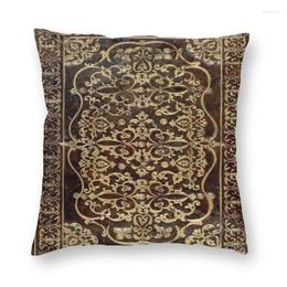 Pillow Gilded Leather Tome Covers Sofa Home Decorative Vintage Medieval Pattern Square Throw Case 40x40cm