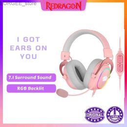 Cell Phone Earphones Redragon H510 Zeus-X RGB Wired Backlit Gaming Headset 7.1 Surround Sound Multi Platform Earphones Y240407