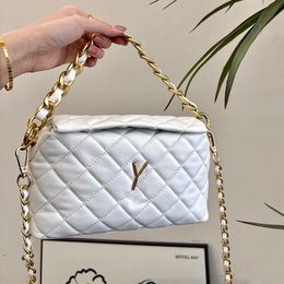 Luxury Designer Mini Flap Sl Crossbody Bag Tote High Quality Lady White Genuine Leather Gold Chain Shoulder Bag French Brand Women Fashion Clutch Box Sacoche Handbag