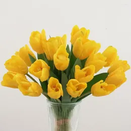 Decorative Flowers Tulip Decorations Fake Realistic Simulated Tulips Beautiful Artificial Flower Bouquet For Home Wedding Party