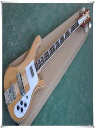 Factory custom Natural wood 4 Strings Electric Bass with Rosewood FretboardNeck through bodyChrome hardwarecan be customized1321711