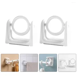 Shower Curtains 4 Pcs Ring Curtain Hanging Clip Punch Free Socket Holder Rod Support Abs Punch-free Hooks