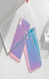 Cell Phone Cases Rainbow Gradient Colour Mirror Transparent Soft Silicone TPU Case For 6 6s 7 8 Plus 11 Pro X XS XR Max Cover2226518