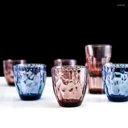 Wine Glasses 6Pcs Creative Embossed Glass Heat Resistant Beer Cup Home Office Bar Milk Juice Coffee Mug Drinking 150ml