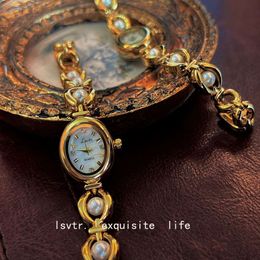 LSVTR New Tiktok Popular Mediaeval Luxury Imitation Pearl Temperament Bracelet Women's Watch