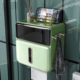 Holders Waterproof Toilet Paper Holder Wall Mounted Toilet Paper Tray Roll Paper Tube Storage Box Tray Tissue Box Shelf Bathroom
