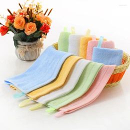 Towel 2pcs Sell Wholesale Bamboo Fiber Solid Color Children's Small Square With Lanyard 25 25cm Household Absorbent Wipes