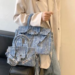 Storage Bags Vintage Denim Harajuku Bag Y2k Hobo Women Messenger Luxury Designer Ladies Retro Blue Handbag