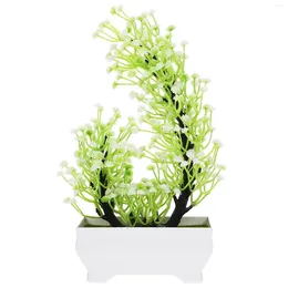 Decorative Flowers Artificial Potted Plant Fake Plants Bonsai Faux Indoor Desktop Ornament Small Plastic