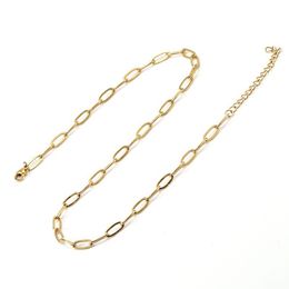 18K Figaro Chain Cuban Chain Titanium Steel Jewellery with Chain Paper Clip Chain Gold Men's and Women's Styles