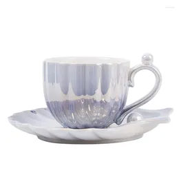 Cups Saucers Combination Ceramic Espresso Coffee Cup And Saucer Vintage Tableware Pub Kitchen Crockery Cold Luxury Bar
